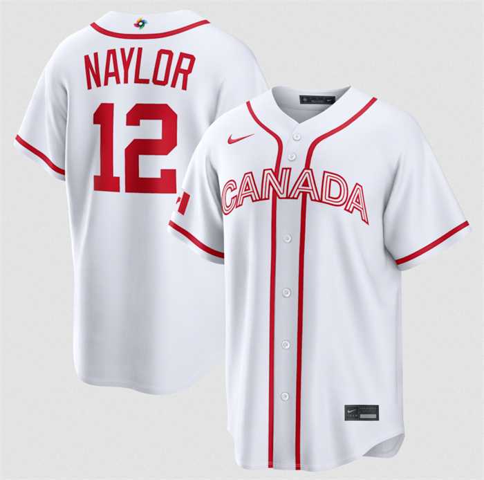 Mens Canada Baseball #12 Josh Naylor White 2026 World Baseball Classic Home Stadium Stitched Jersey->2026 world baseball classic->MLB Jersey