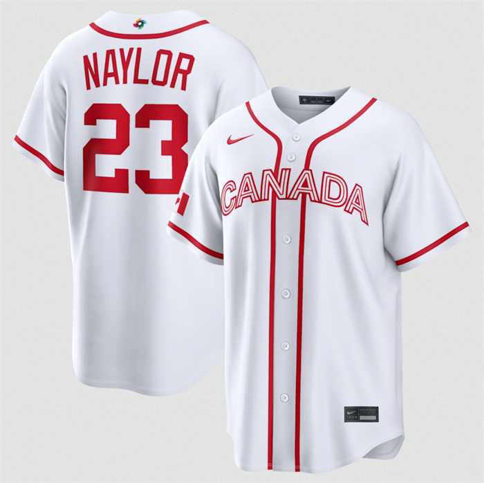 Mens Canada Baseball #23 Bo Naylor White 2026 World Baseball Classic Home Stadium Stitched Jersey->2026 world baseball classic->MLB Jersey