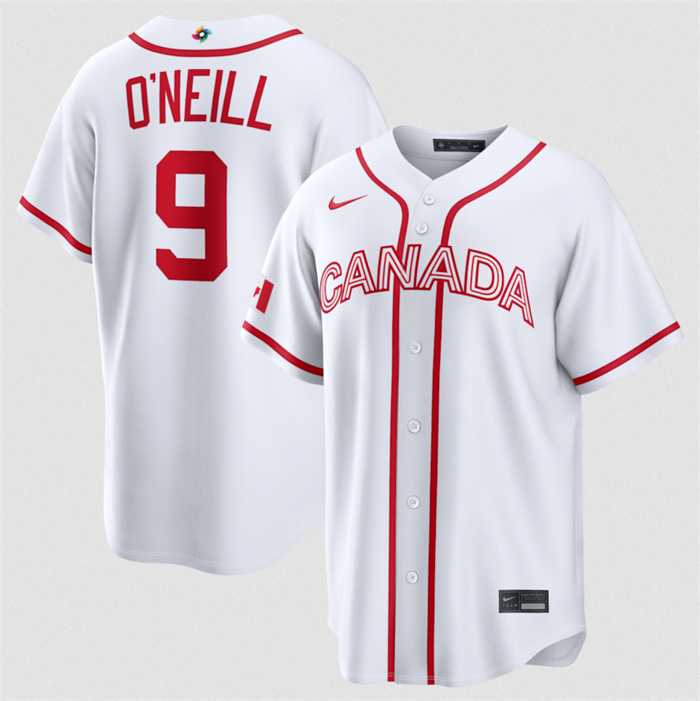 Mens Canada Baseball #9 Tyler ONeill White 2026 World Baseball Classic Home Stadium Stitched Jersey->2026 world baseball classic->MLB Jersey