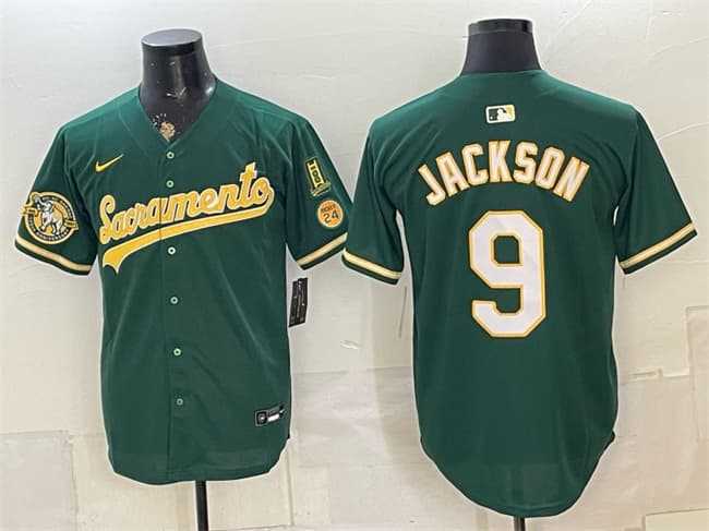 Men%27s Oakland Athletics #9 Reggie Jackson 2026 Green Alternate Sacramento Celebrating 125 Years Vapor Limited Stitched Jersey Dzhi->oakland athletics->MLB Jersey