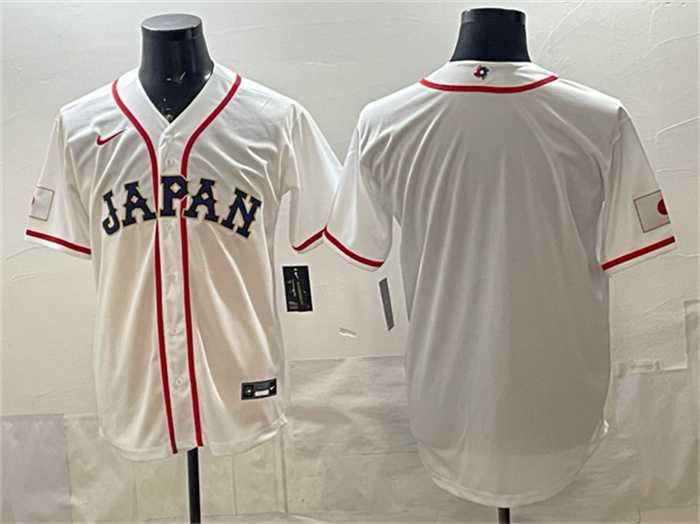 Mens Japan Baseball Blank White 2026 World Baseball Classic Home Stadium Stitched Jersey->->MLB Jersey