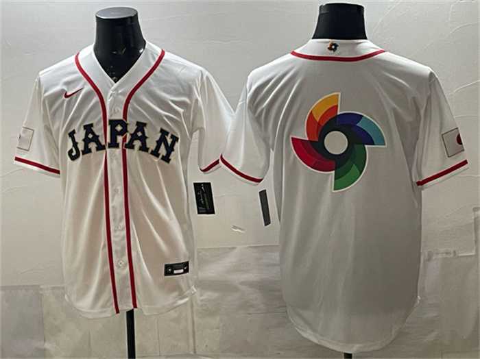 Mens Japan Baseball Team Big Logo White 2026 World Baseball Classic Home Stadium Stitched Jersey->->MLB Jersey