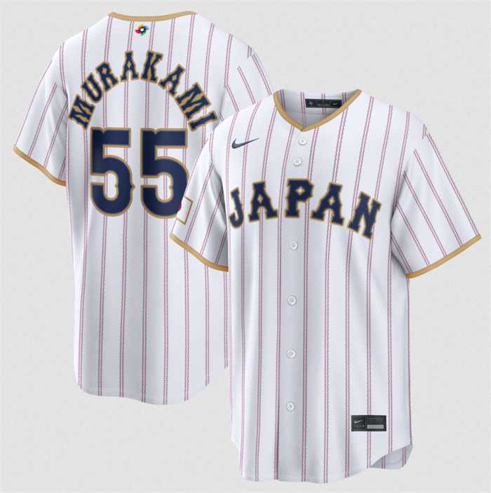 Mens Japan Baseball #55 Munetaka Murakami White 2026 World Baseball Classic Home Stadium Stitched Jersey->->MLB Jersey