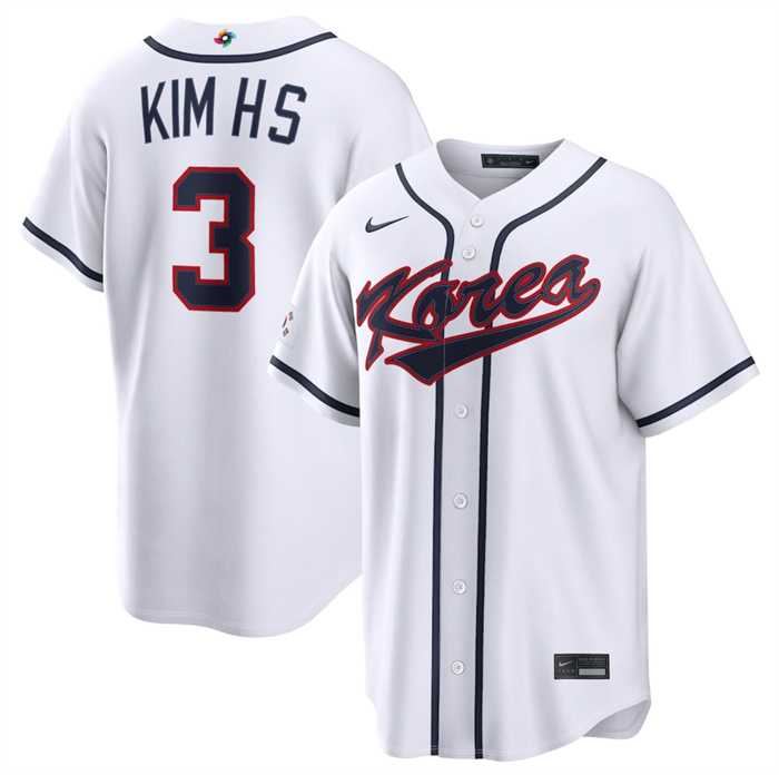Mens Korea Baseball #3 Hyeseong Kim White 2026 World Baseball Classic Home Stadium Stitched Jersey->->MLB Jersey