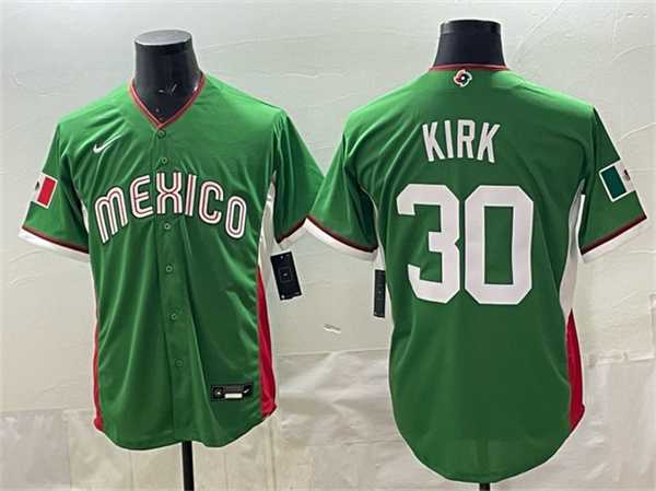 Mens Mexico Baseball #30 Alejandro Kirk Green 2026 World Baseball Classic Home Stadium Stitched Jersey->->MLB Jersey