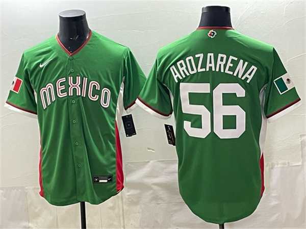 Mens Mexico Baseball #56 Randy Arozarena Green 2026 World Baseball Classic Home Stadium Stitched Jersey->->MLB Jersey