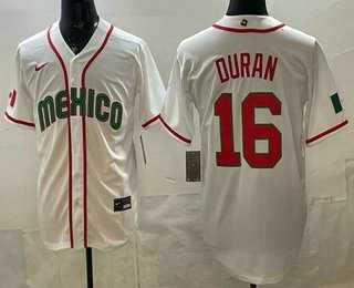 Mens Mexico #16 Jarren Duran White 2026 World Baseball Classic Cool Base Jersey->->MLB Jersey