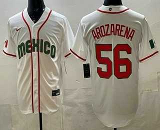 Mens Mexico #56 Randy Arozarena White 2026 World Baseball Classic Cool Base Jersey->->MLB Jersey
