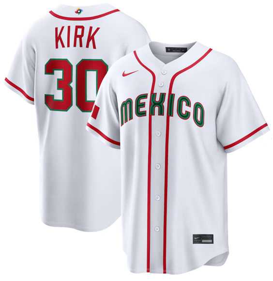 Mens Mexico Baseball #30 Alejandro Kirk White 2026 World Baseball Classic Home Stadium Stitched Jersey->->MLB Jersey