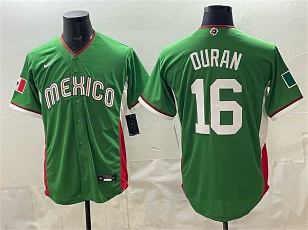Mens Mexico Baseball #16 Jarren Duran Green 2026 World Baseball Classic Home Stadium Stitched Jersey->->MLB Jersey