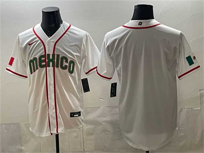 Mens Mexico Baseball Blank White 2026 World Baseball Classic Home Stadium Stitched Jersey->->MLB Jersey