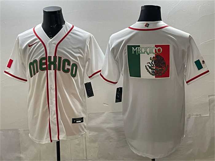 Mens Mexico Baseball Team Big Logo White 2026 World Baseball Classic Home Stadium Stitched Jersey->->MLB Jersey