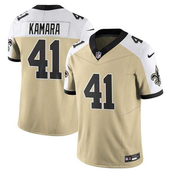Men & Women & Youth New Orleans Saints #41 Alvin Kamara Gold White Alternate 2025 F.U.S.E. Vapor Limited Stitched Jersey->new york giants->NFL Jersey