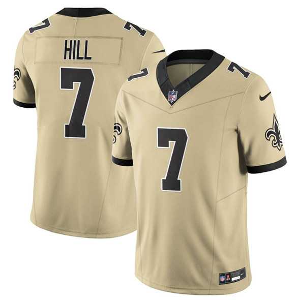 Men & Women & Youth New Orleans Saints #7 Taysom Hill Gold 2025 F.U.S.E. Alternate Vapor Limited Stitched Jersey->new orleans saints->NFL Jersey
