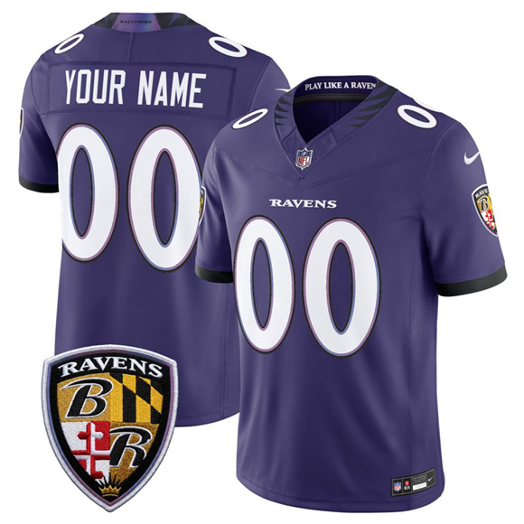 Men%27s Baltimore Ravens Active Player Custom Purple 2026 F.U.S.E Vapor Limited Football Stitched Jersey->san diego padres->MLB Jersey