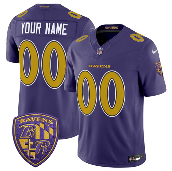 Men%27s Baltimore Ravens Active Player Custom Purple 2026 F.U.S.E. Alternate Vapor Limited Football Stitched Jersey->san diego padres->MLB Jersey