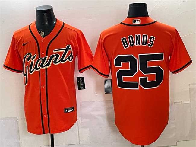 Men%27s San Francisco Giants #25 Barry Bonds Orange Cool Base Stitched Jersey->seattle mariners->MLB Jersey