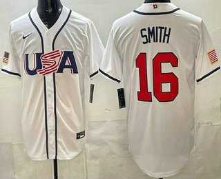 Mens USA #16 Will Smith White 2026 World Baseball Classic Cool Base Jersey->->MLB Jersey