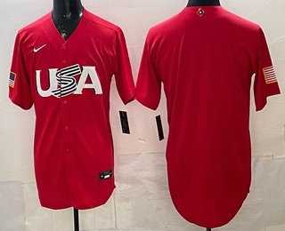 Mens USA Blank Red 2026 World Baseball Classic Cool Base Jersey->->MLB Jersey