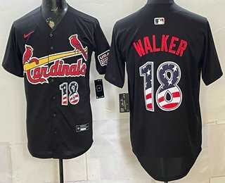 Men%27s St Louis Cardinals #18 Jordan Walker Black USA 250 Fourth of July Stitched Jersey Dzhi->st.louis cardinals->MLB Jersey