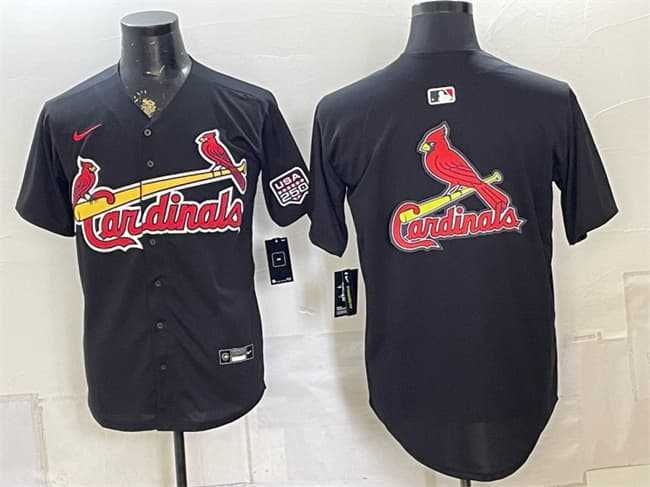 Men%27s St. Louis Cardinals Team Big Logo Black USA 250 Patch Stitched Jersey Dzhi->tampa bay rays->MLB Jersey