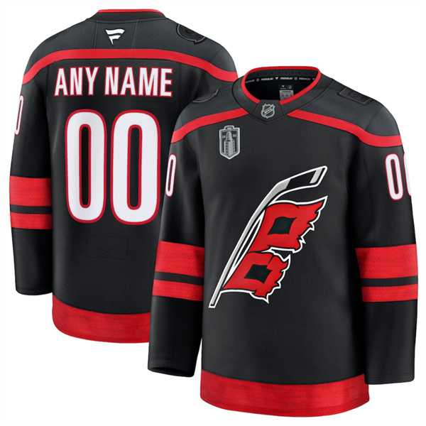 Men%27s Carolina Hurricanes Active Player Custom Black 2026 Stanley Cup Final Home Premium Hockey Stitched Jersey->->Custom Jersey