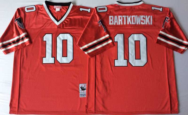 Mens Atlanta Falcons #10 Steve Bartkowski Red Throwback Stitched Football Jersey->atlanta falcons->NFL Jersey