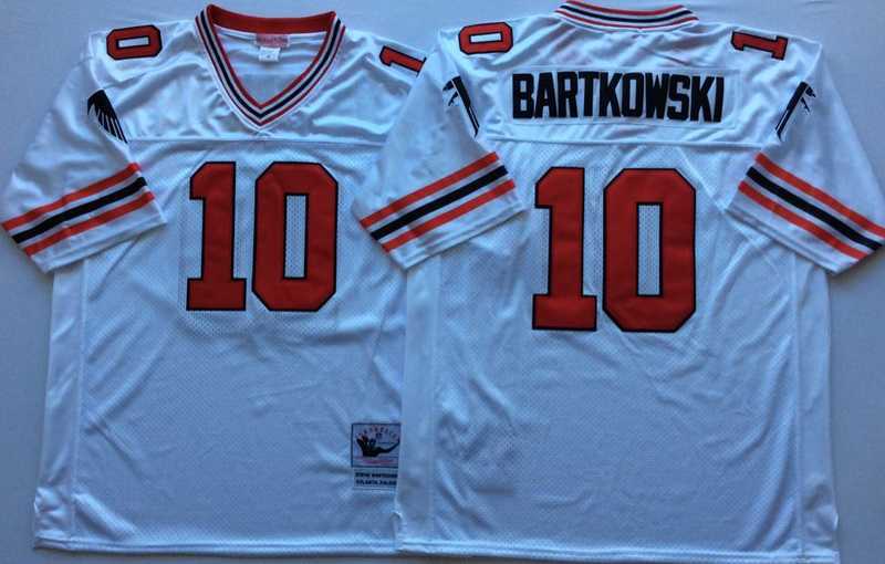 Mens Atlanta Falcons #10 Steve Bartkowski White Throwback Stitched Football Jersey->atlanta falcons->NFL Jersey