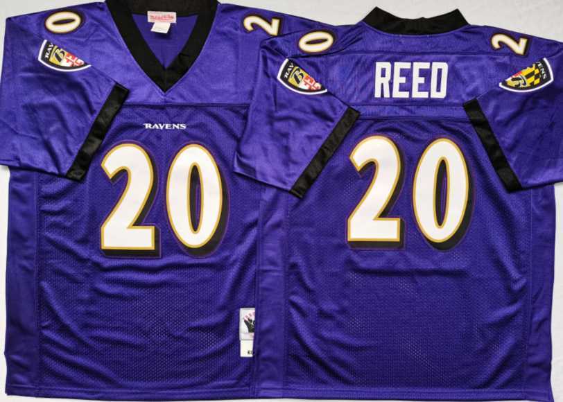 Men%27s Baltimore Ravens #20 Ed Reed Purple Throwback Stitched Football Jersey->atlanta falcons->NFL Jersey
