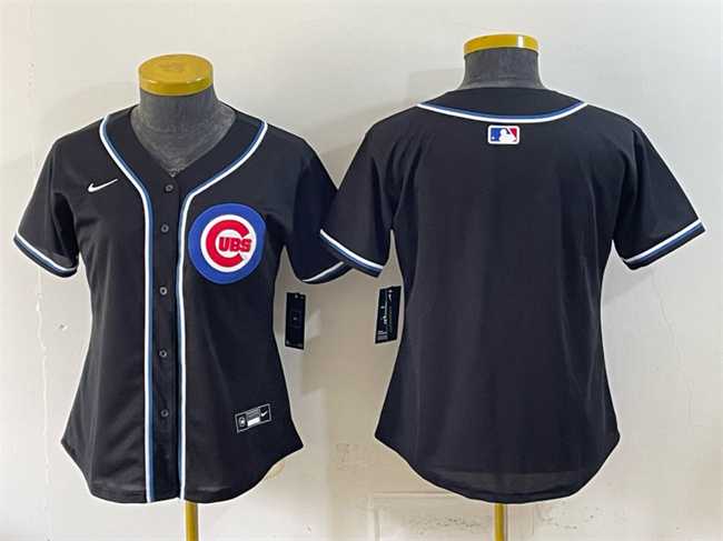 Women%27s Chicago Cubs 2026 Fashion Replica Black Out Stitched Jersey(Run Small)->mlb womens jerseys->MLB Jersey