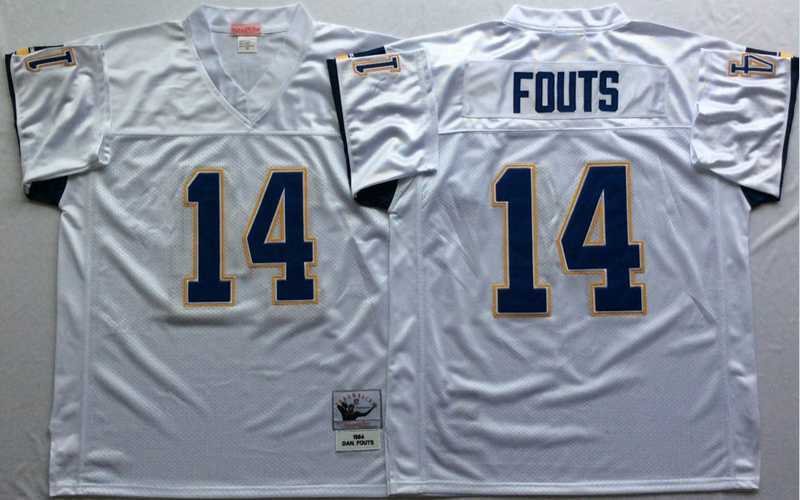 Mens Los Angeles Chargers #14 Dan Fouts White Throwback Stitched Football Jersey->los angeles chargers->NFL Jersey