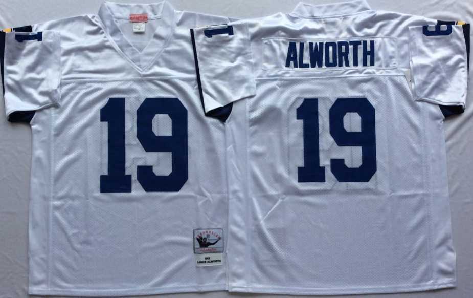 Mens Los Angeles Chargers #19 Lance Alworth White Throwback Stitched Football Jersey->los angeles chargers->NFL Jersey