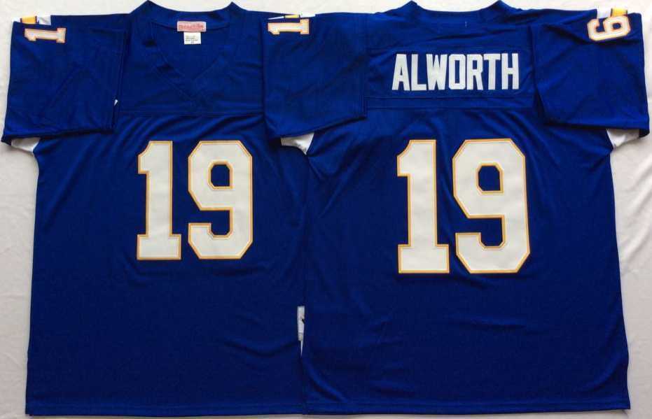 Mens Los Angeles Chargers #19 Lance Alworth Blue Throwback Stitched Football Jersey->los angeles chargers->NFL Jersey