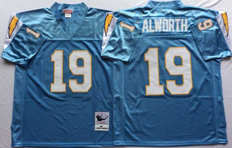 Mens Los Angeles Chargers #19 Lance Alworth Light Blue Throwback Stitched Football Jersey->los angeles chargers->NFL Jersey