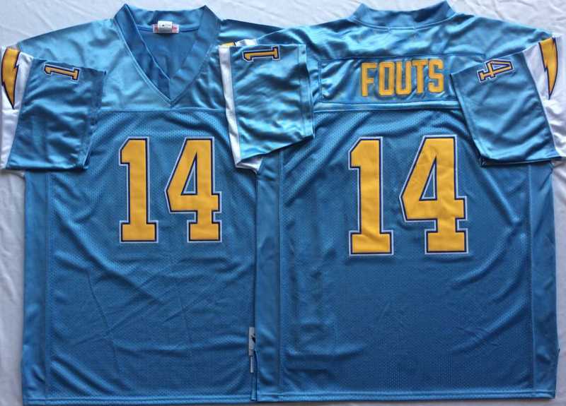 Mens Los Angeles Chargers #14 Dan Fouts Light Blue Throwback Stitched Football Jersey->los angeles chargers->NFL Jersey