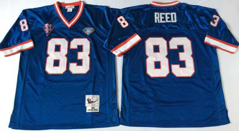 Mens Buffalo Bills #83 Andre Reed Blue Throwback Stitched Football Jersey->buffalo bills->NFL Jersey