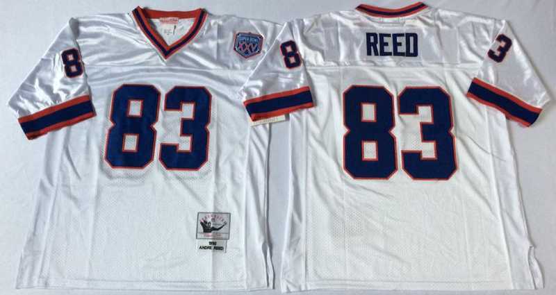 Mens Buffalo Bills #83 Andre Reed White Throwback Stitched Football Jersey->buffalo bills->NFL Jersey