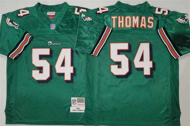Men%27s Miami Dolphins #54 Zach Thomas Aqua Throwback Stitched Football Jersey->miami dolphins->NFL Jersey