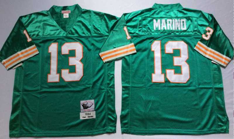 Men%27s Miami Dolphins #13 Dan Marino Aqua Throwback Stitched Football Jersey->miami dolphins->NFL Jersey