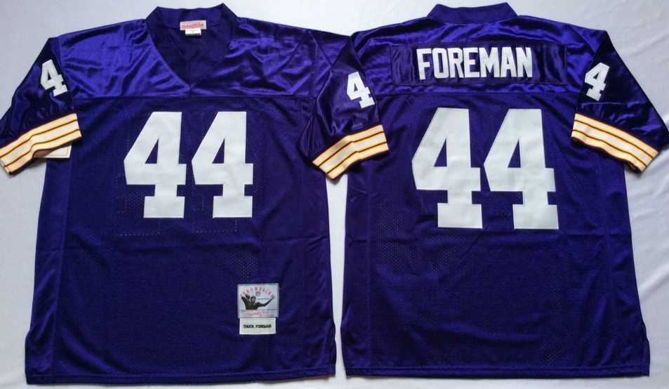Mens Minnesota Vikings #44 Chuck Foreman Purple Throwback Stitched Football Jersey->minnesota vikings->NFL Jersey