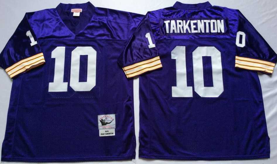 Mens Minnesota Vikings #10 Fran Tarkenton Purple Throwback Stitched Football Jersey->minnesota vikings->NFL Jersey