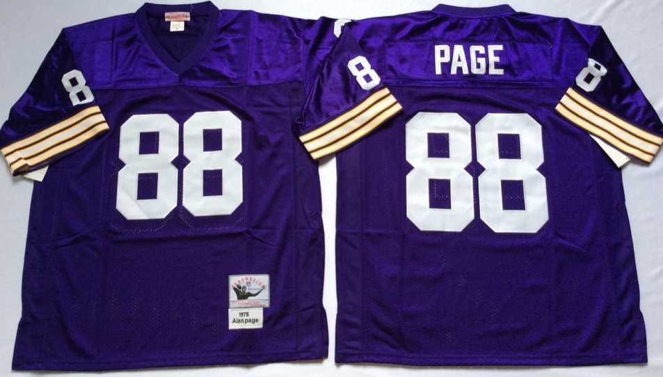 Mens Minnesota Vikings #88 Alan Page Purple Throwback Stitched Football Jersey->minnesota vikings->NFL Jersey