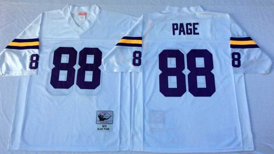 Mens Minnesota Vikings #88 Alan Page White Throwback Stitched Football Jersey->minnesota vikings->NFL Jersey