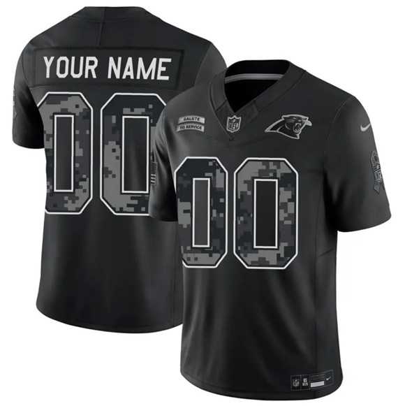Men%27s Carolina Panthers Active Player Custom Black F.U.S.E. 2026 Salute to Service Limited Football Stitched Jersey->customized nfl jersey->Custom Jersey