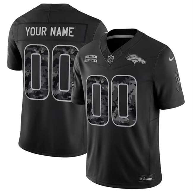 Men%27s Denver Broncos Active Player Custom Black F.U.S.E. 2026 Salute to Service Limited Football Stitched Jersey->customized nfl jersey->Custom Jersey