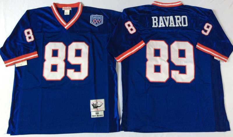Men%27s New York Giants #89 Mark Bavaro Blue Throwback Stitched Football Jersey->new york giants->NFL Jersey