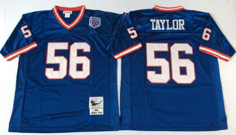 Men%27s New York Giants #56 Lawrence Taylor Blue Throwback Stitched Football Jersey->new york giants->NFL Jersey