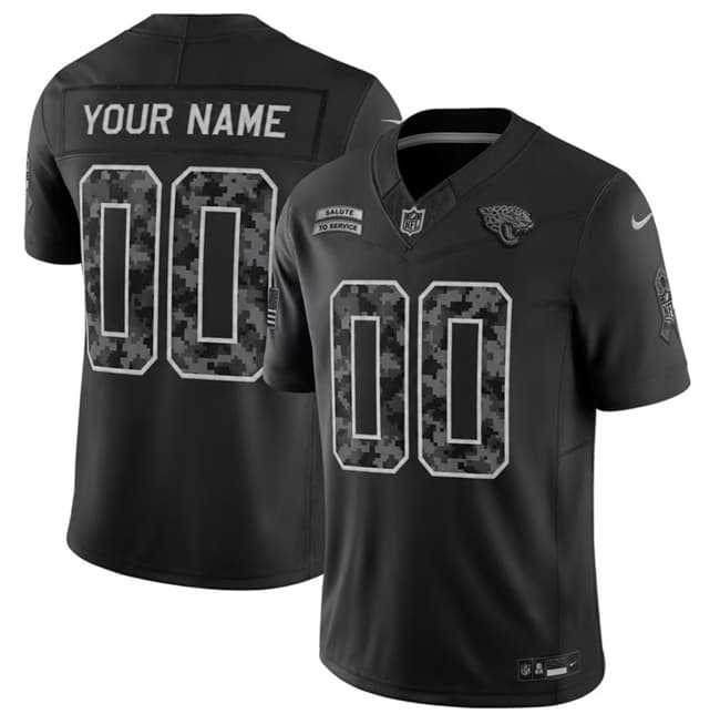 Men%27s Jacksonville Jaguars Active Player Custom Black F.U.S.E. 2026 Salute to Service Limited Football Stitched Jersey->customized nfl jersey->Custom Jersey