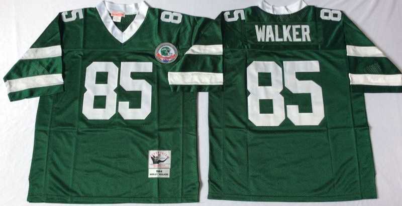Men%27s New York Jets #85 Wesley Walker Green Throwback Stitched Football Jersey->new york jets->NFL Jersey