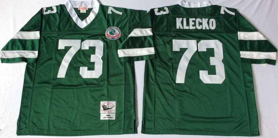 Men%27s New York Jets #73 Joe Klecko Green Throwback Stitched Football Jersey->new york jets->NFL Jersey